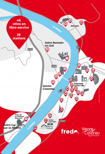 Carte de stations de vélos en libre-service à Vienne Condrieu